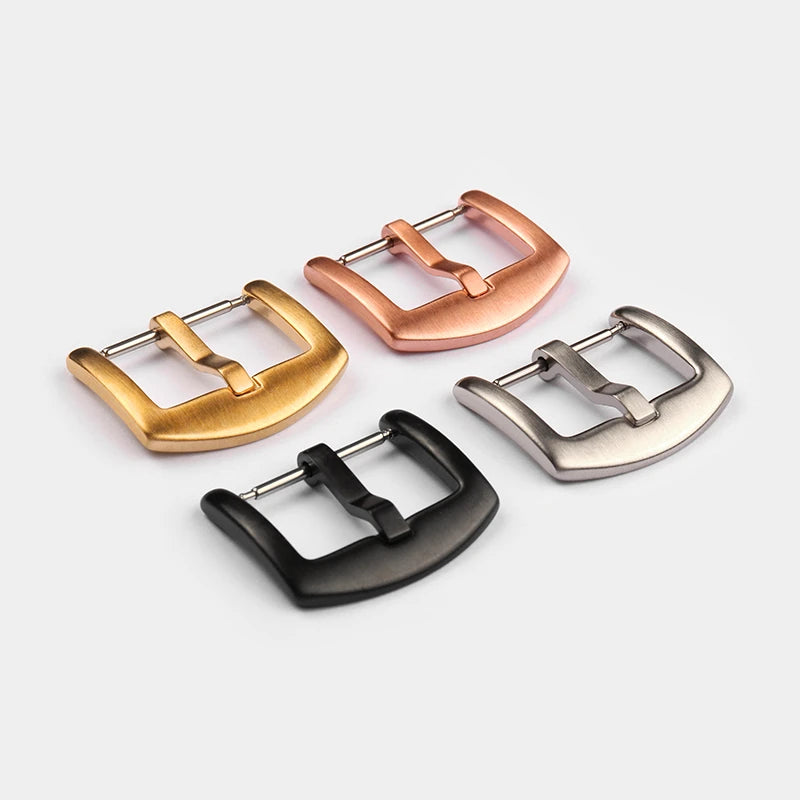 3mm Tongue 14/16/18/20/22/24/26mm Brushed 316L Stainless Steel Replacement Leather Watch Band Buckle