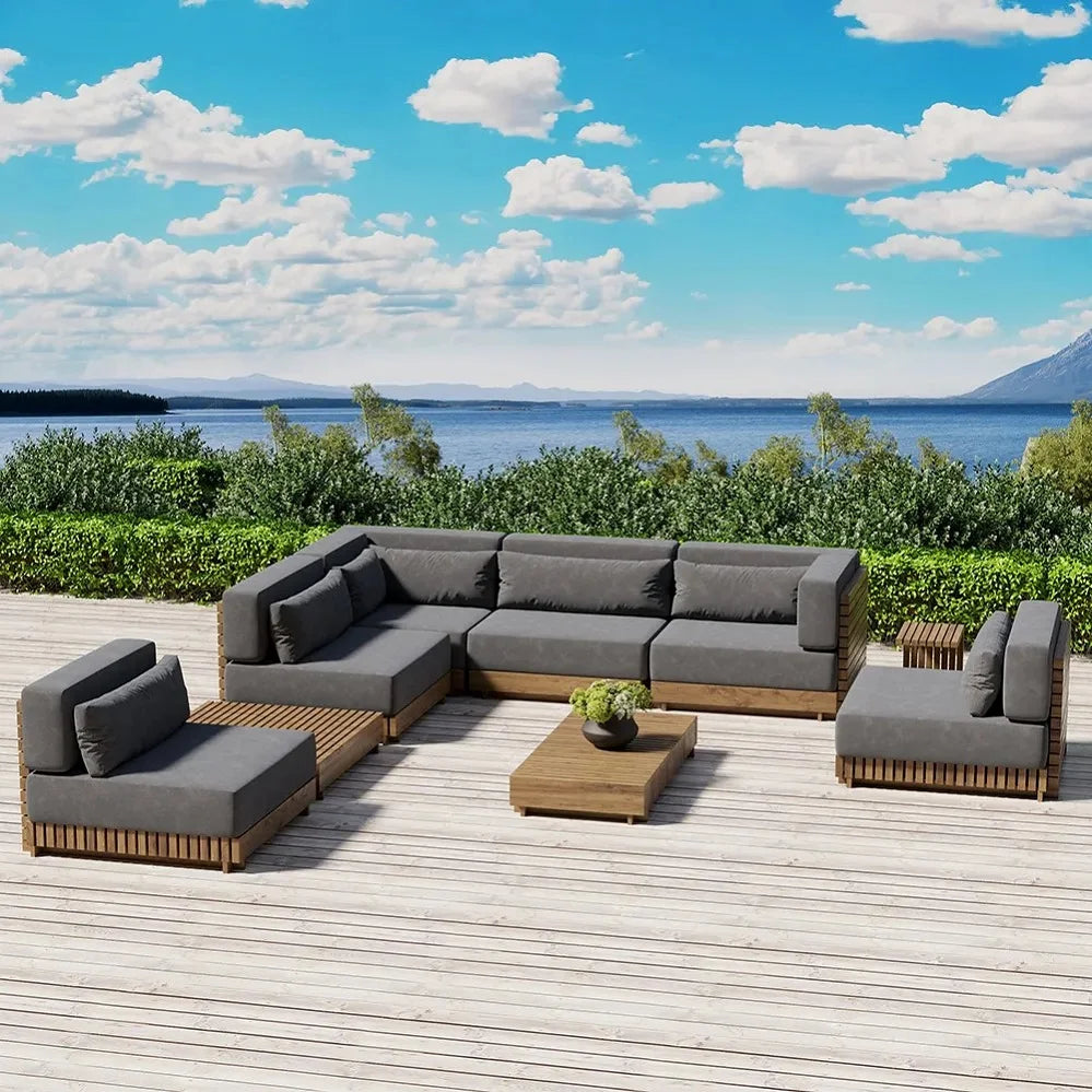 Leisure Modern Aluminum Sectional Sofa Set for Outdoor Patio Garden & Hotel Use