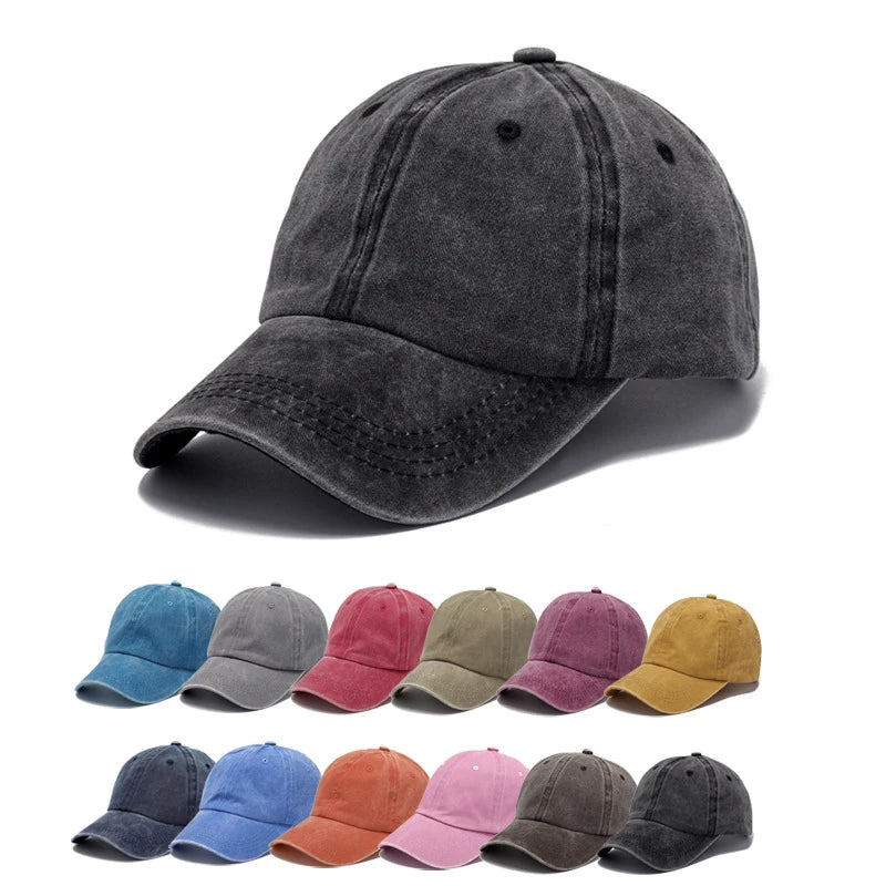 Washed Hat Embroidery logo European Cap Soft Cap Printing LOGO Women and Men Baseball Cap
