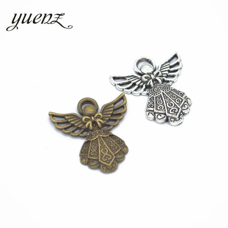 YuenZ Alloy Charms Metal Pendant Angel Charms for Necklace Bracelet DIY Jewelry Accessories Crafts Pendant 26*23mm I212