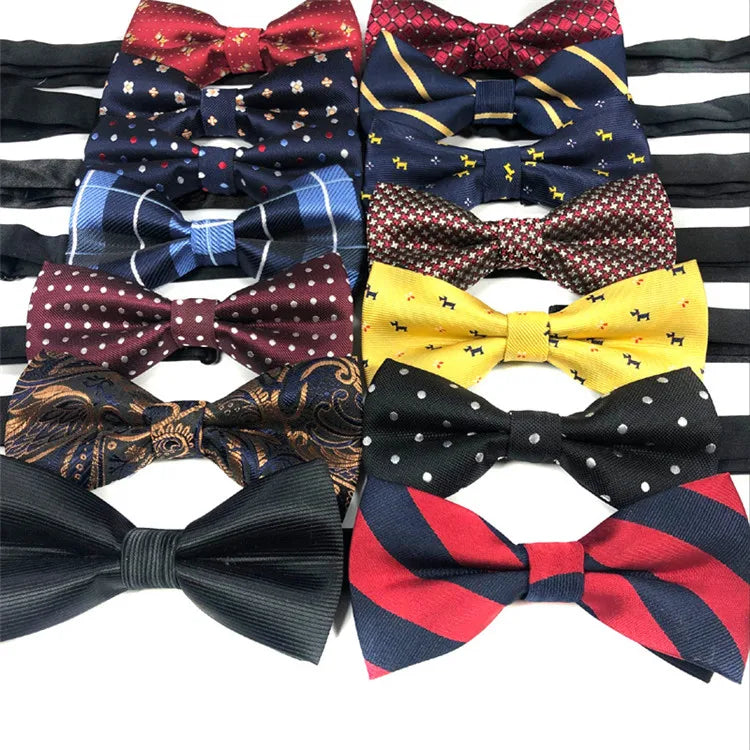Wholesale Oem logo Custom Adjustable Pre-tied Party Wedding Banquet Working Men's Bow Tie Bowtie Bow Ties