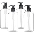 Portable 500ml Clear Cylinder Plastic Pump Dispenser Bottle Durable Refillable Empty Hand Pump Bottles Dispenser