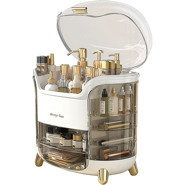 Multifunctional Cosmetic Jewelry Skin Care Product Storage Box Transparent Dustproof and Waterproof Desktop Cosmetic Storage Box