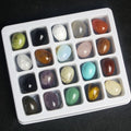 Mineral Healing Crystal Egg Stone Set 20 Pieces Genuine Natural Gemstone Kit with Gift Box (16x20mm Eggs 150x125x5mm Box)