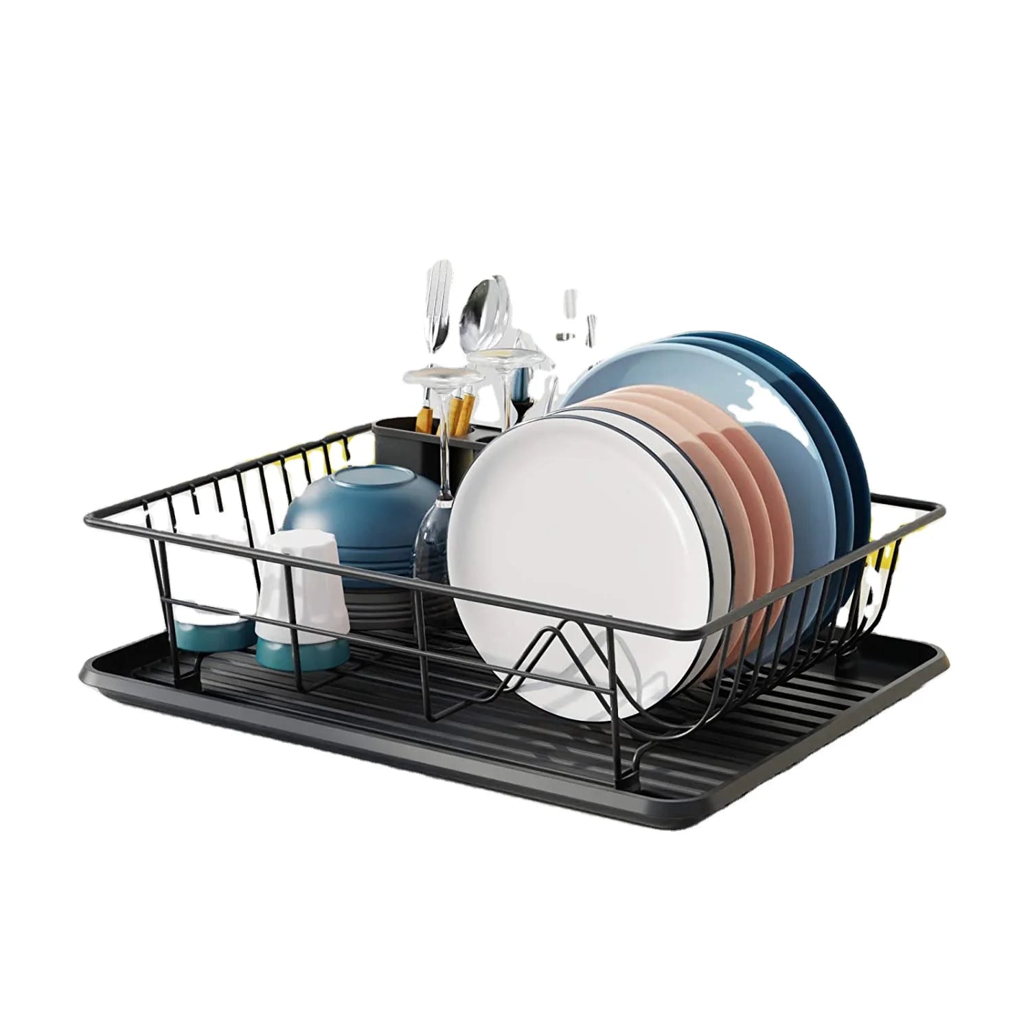 Sink Countertop Dish Drying Cutlery Storage Rack Kitchen Dish Drainer Rack