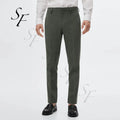 Spring Autumn Custom Logo Solid Formal Wear Cotton Trousers Casual Slim Business Work Pants Suit for Men