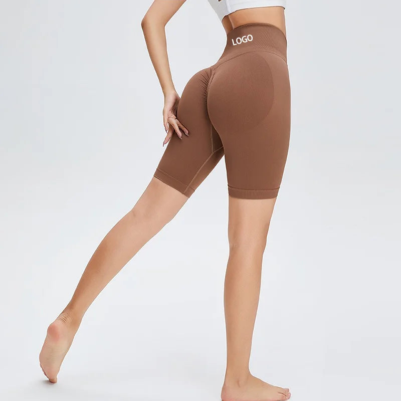 Custom Logo Women Gym Sport Wear Leggings Fitness Workout Seamless Yoga Pants Scrunch Butt Lift Leggings Yoga Shorts