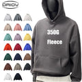 No String Custom Polyester Cotton Blank Heavy Weight Vendors Hoodie Drop Shoulder Oversized 350 Gsm Fleece Vintage Unisex Hoodie