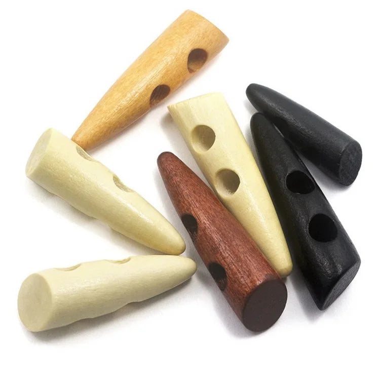 Wholesale Double Hole Wooden Horn Shape Buttons Wooden Coat Button for Coats