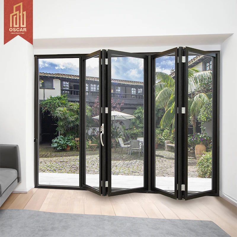 Oscaracso Smart Outdoor Garden Sliding Aluminum Patio Roll Pelcula Para Vidrio Electric Tint Door Smart PDLC Film Folding Door