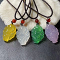SC Wholesale Fashion Lucky Pray Necklace Vintage Jade Chalcedony Necklace Simple Colorful Nine Tailed Fox Necklace for Couple