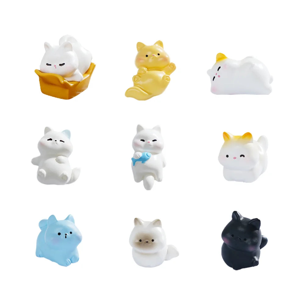 Mix DIY Miniature Cartoon Figure Toys 3D Mini Cute Cartoon Cat Castle Rat Fish Characters Plastic or Resin Farm Animals Figurine