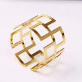 Stainless Steel Gold Table Ring Wedding Restaurant Decoration Dining Room Use Napkin Rings Holder Big Sugarcane Tubes