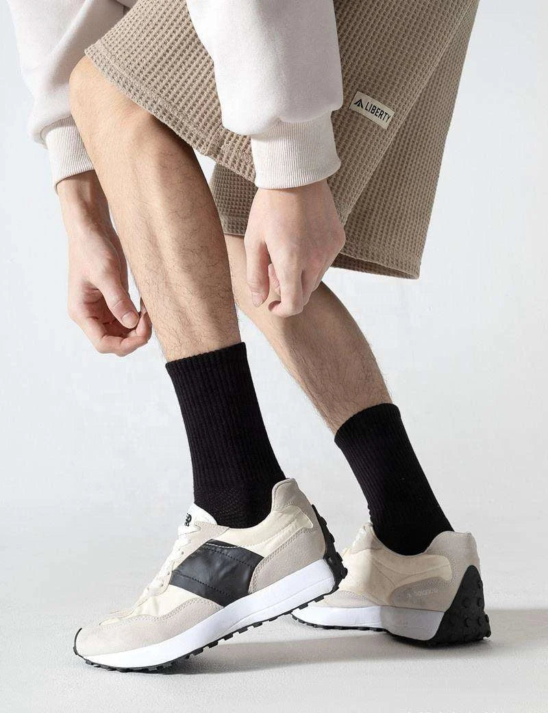 Wholesale Plain White Half Terry Cushioned Training Socks Custom Logo Cotton Athletic Gym Sports Crew Ankle Socks