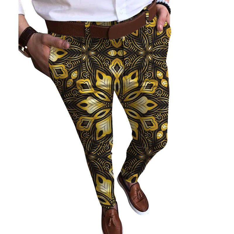 Men's Fit Fashion Chinos Trousers Casual Mid Waist 100% Polyester Eco-Friendly