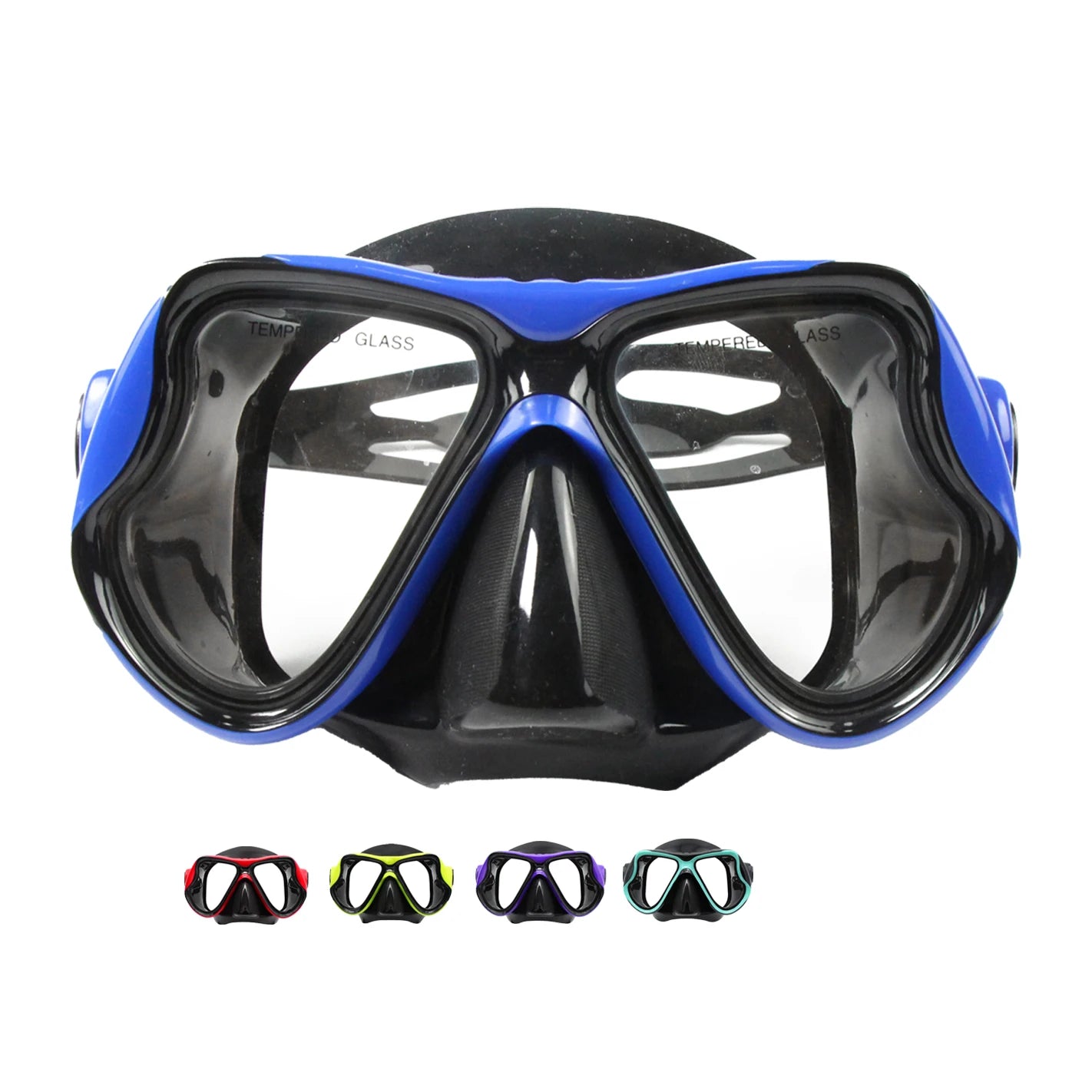 New Arrival Professional Soft Silicone Tempered Glass Double Lens Wide View Snorkel Diving Mask Spearfishing Goggles Dive Mask