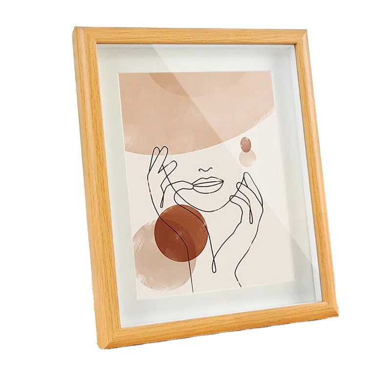 Protected and Enhanced Image Display Wood Frame Walnut Wood Photo Frame with UV and Silk Screen Printing