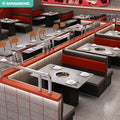 Elegant Hotpot Restaurant Sofa Booth Seating Fastfood Dining Table Set for Cafe & Hotel Hot Sale Leather Furniture Design