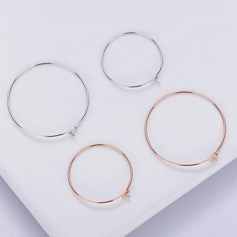 925 Sterling Silver Earring Loop Hook 18K Gold Plated Fashionable Nature Pearl DIY Jewelry Jewelry Findings Components