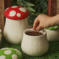 Custom Logo Custom Cute Mushroom Shaped Storage Jar Tea Coffee Sugar Container Luxury Kitchen Ceramic Canister with Lid