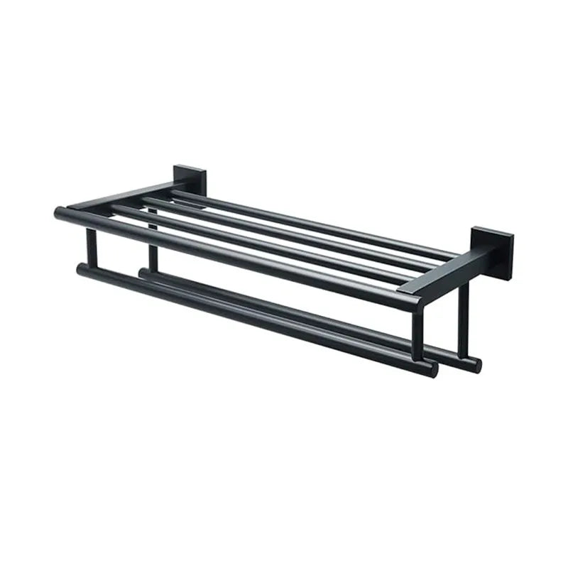 Stainless steel bathroom towel rack wall hanging bath towel toilet rack bathroom storage rack
