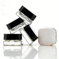 Cosmetic White Black Transparent 5ml 7ml 9ml Square Mini Glass Concentrate Jar with Lids for Eye Cream Packaging N888