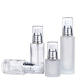 20ml 30ml 40ml 50ml 60ml 80ml 100ml Clear Frosted Glass Empty Cosmetic Packaging Vial Silver Mist Spray Lotion Pump Bottle