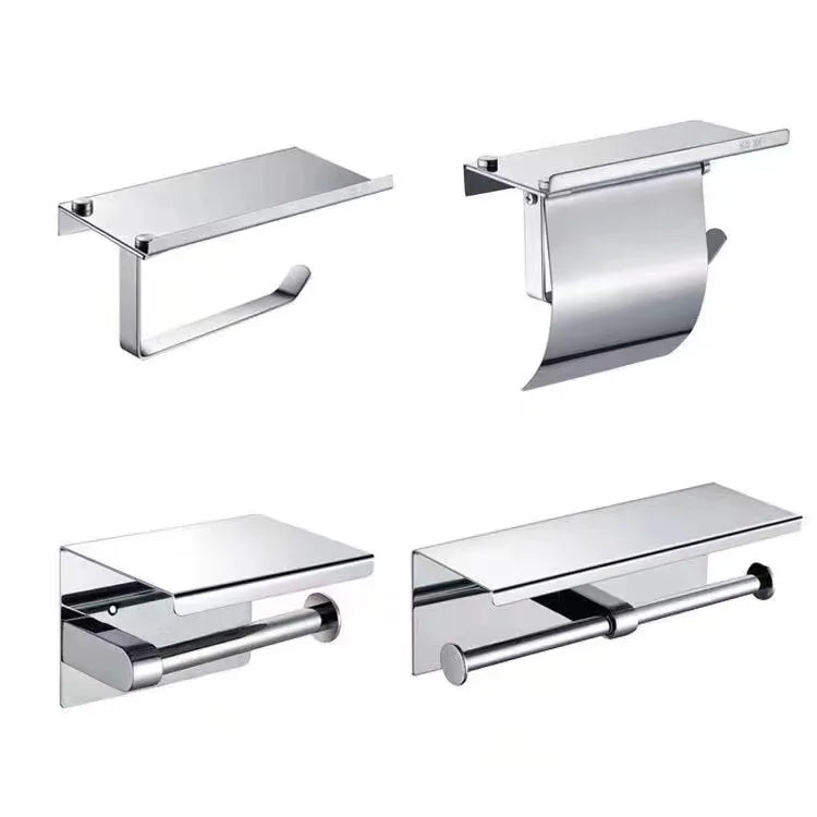 Rustproof 304 Stainless Steel Toilet Paper Holder Waterproof Wall Mounted Bathroom Tissue Storage Rack