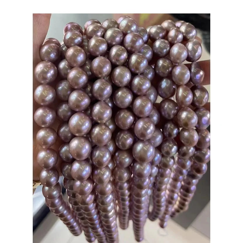 AA Grade Freshwater Flat Kasumi Pearls Wholesale Natural Round Good Luster Very Clean Surface 12-14 mm Baroque