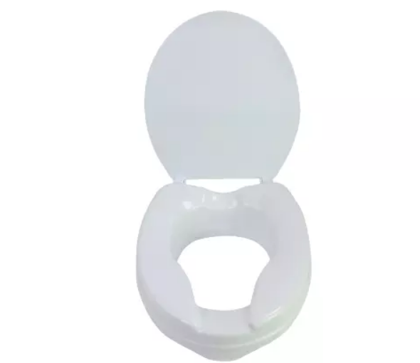 SUNCARE Homecare Safety 2 Inch PP Durable Disabled Raised Toilet Seat with Lid for Elderly
