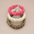 Genya Pleated Solid Color Fabric Hair Hoop for Women's Hair Match Outfits Vintage No-slip Hair Accessories