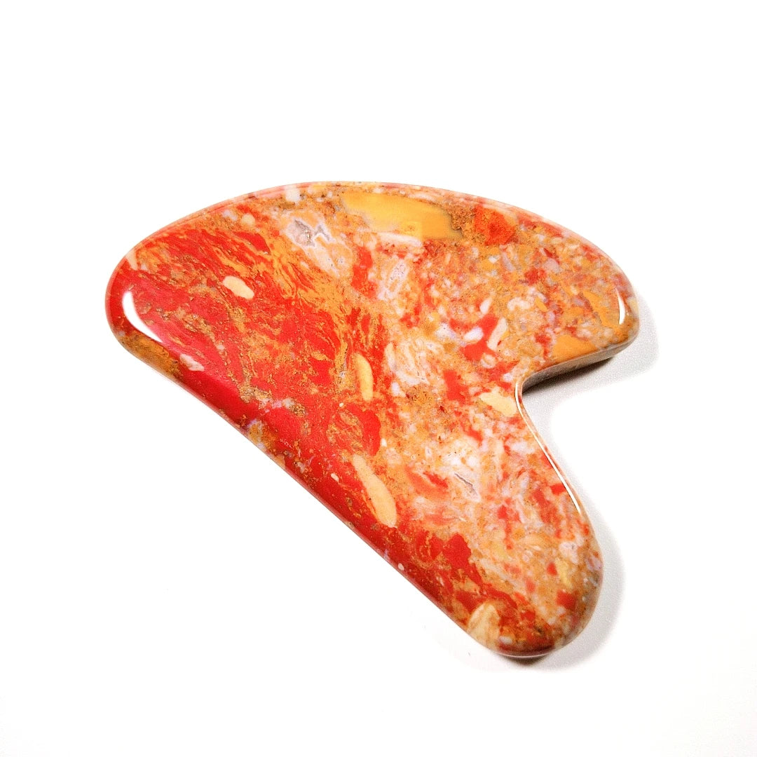 HY Factory supply natural jade stone mookaite jasper facial heart gua sha massage tool