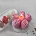 New Tulip Candle Mold DIY Flower Expanded Fragrance Stone Handmade Soap Cake Decoration Baking Silicone Mold