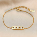 Hot Selling Simple Wrist Chains Stainless Steel Clear CZ Jewelry Fashion Bracelet Accessories Charm BR-1102