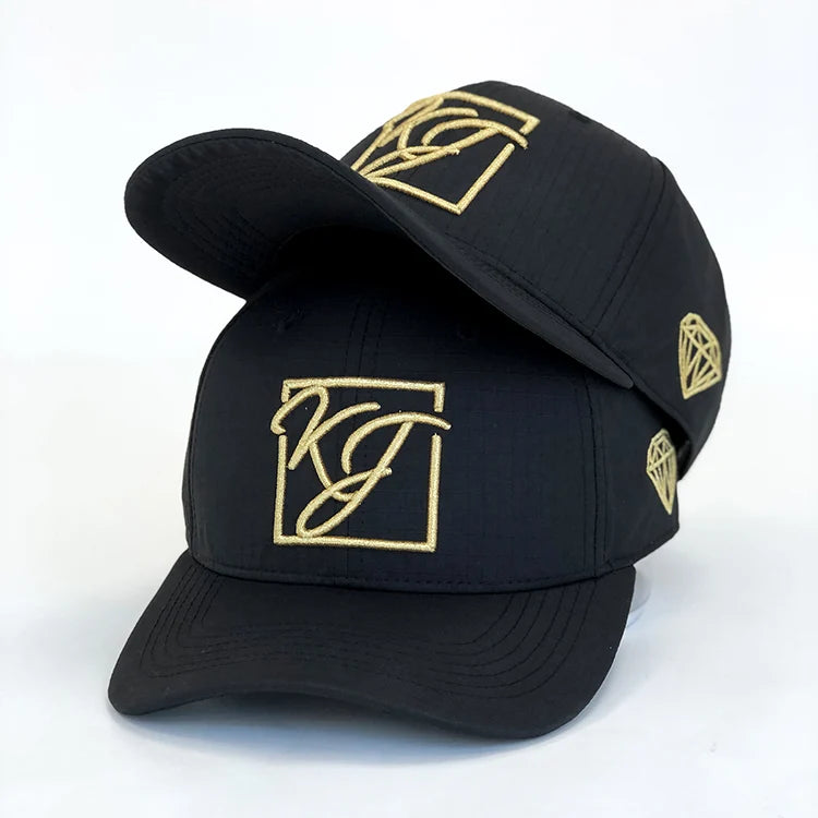 6 Panel Embroidery Logo Baseball CapWaterproof Nylon Perforated HatCurved Brim Baseball Hat