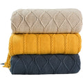 Modern Solid Color Knit Blanket Colorful Soft Thick 100% Acrylic Classic Tassels Textured Throw With Tassels for Bed Sofa