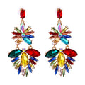 SC New Design Sparkling Diamond Statement Earrings Vintage Temperament Long Colorful Glass Crystal Bridal Earrings for Women