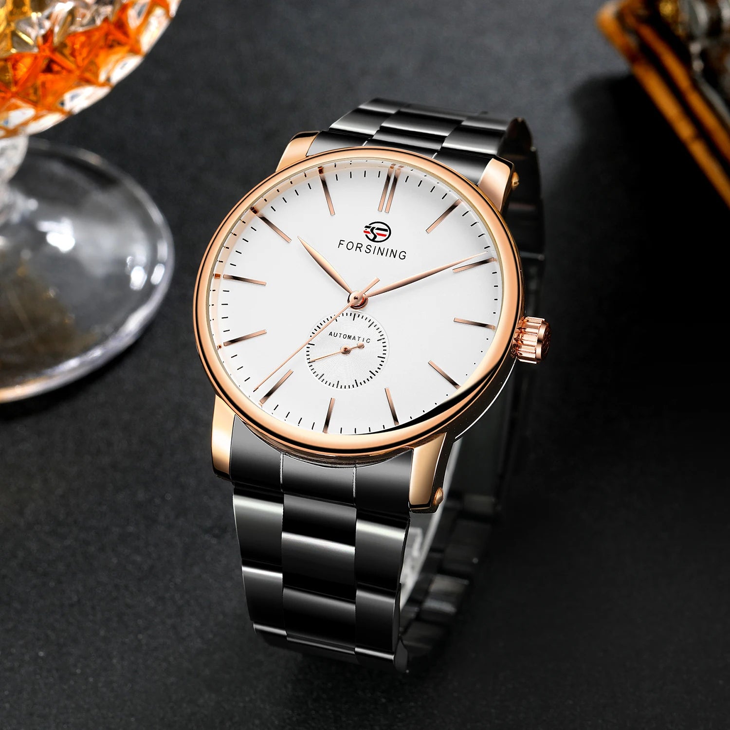 FORSINING WATCH 2024 New Design Stainless Steel Male Automatic Mechanical Watch