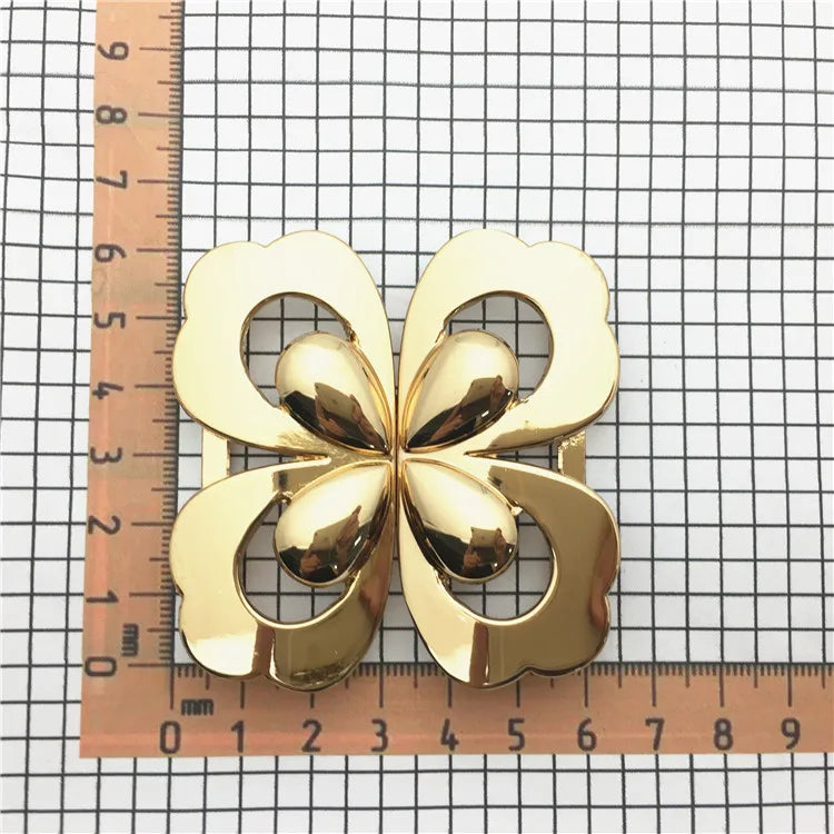 2025 Guaranteed Quality Belt Accessaries Zinc Alloy Unique Petals Two Part Joint Buckle Two Piece Belt Buckle