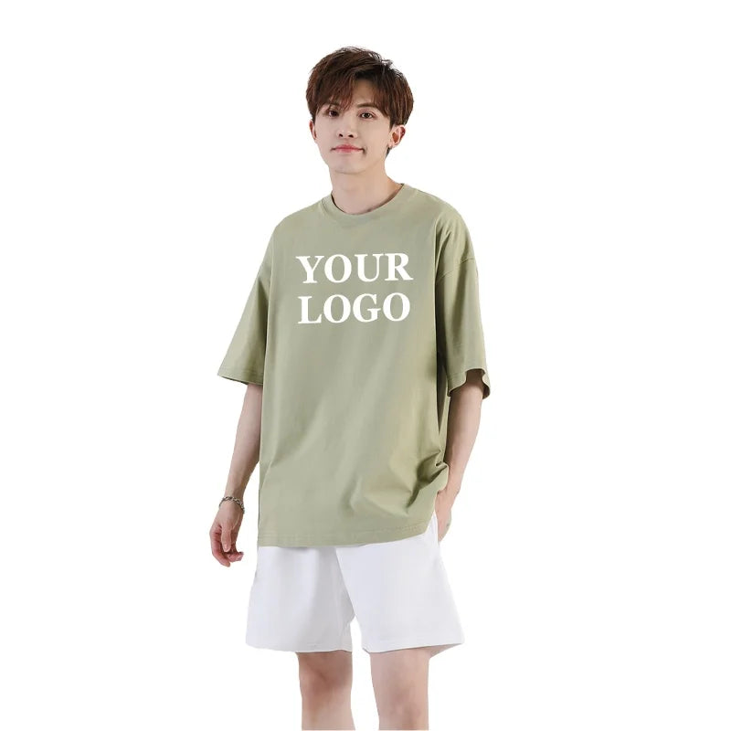 Boxy T-shirt 100% Cotton Unisex for Men & Women Customize Your Own Logo