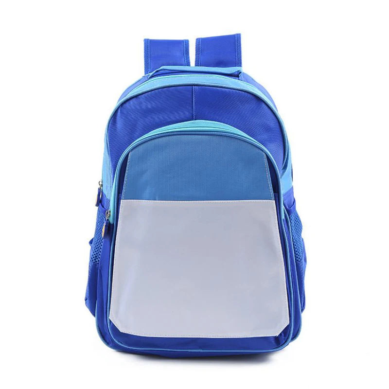 Qualisub Large Size Blue Color Sublimation Backpacks Children School Bag Sublimation School Bags Backpack for Heat Press