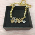 Best Selling Double Layer Name Two Tone Xoxo Chain Necklace Nameplate Necklace for Women