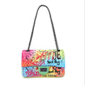 2023 New Design PU Beauty Graffiti Purse Shoulder Bags Women Handbags
