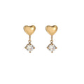 New Arrival Hypoallergenic Jewelry Diamond Stud Earrings 18k Gold Plated Stainless Steel Love Heart Cubic Zircon Drop Earrings