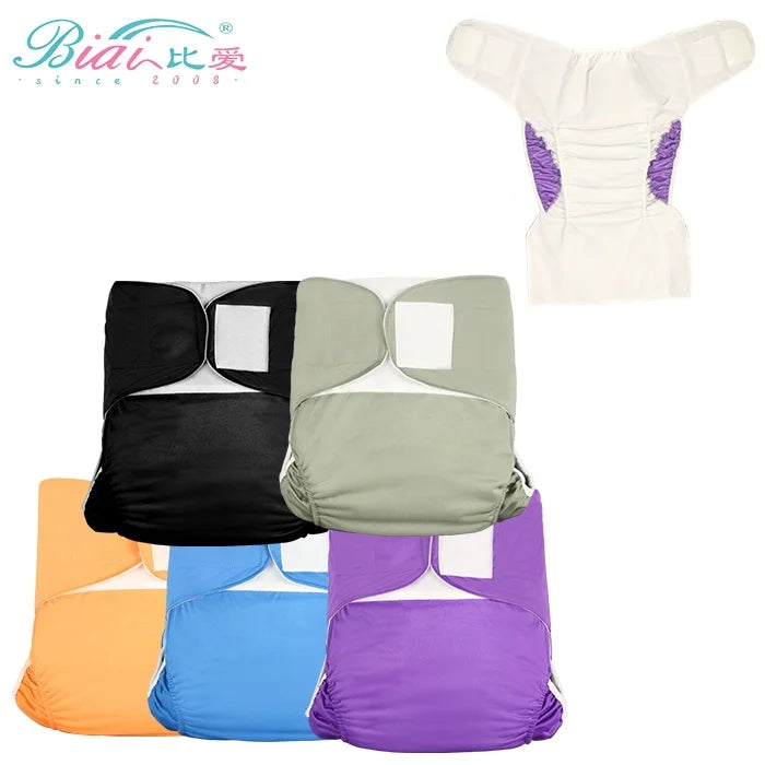 Magic Tape XL Suede Cloth Lining Adult Washable Breathable High Absorbency Reusable Double Leakproof Cloth Diaper Hook Loop