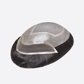 Wholesale Stock Men's Hair Toupee Ready to Ship Lace Front Mono Poly Back Sides 8x10\