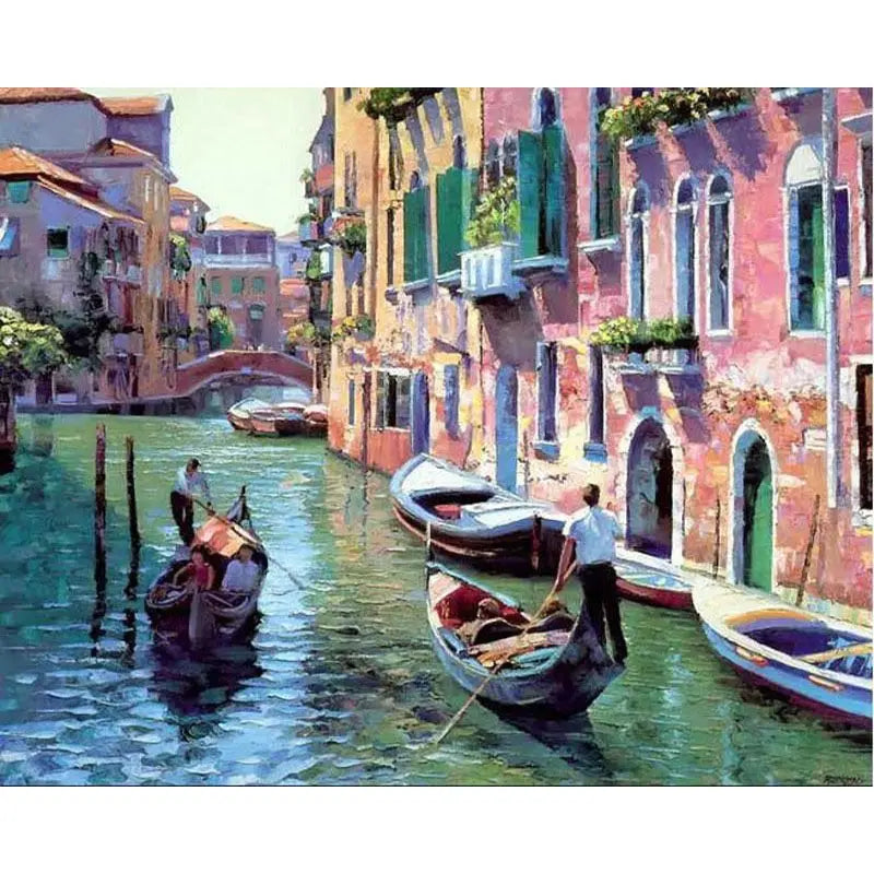 CHENISTORY 99076-Y DIY Painting Kit Modern Oil Canvas Yearning with Frame for Kids Home Decoration Includes Brushes