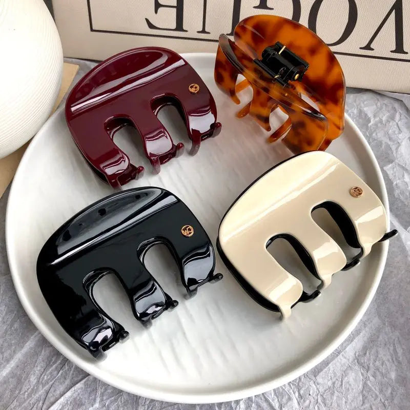 OEM French Luxury M-Shape Hair Claw European Style Acetate Hairpins Girls Sweet Cartoon Hair Accessories Party Hair Decoration