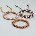Handmade Leather Retro Ethnic Bangle New Design Unisex Jewelry with Woven Charm Men's Bracelets Bohemia Style