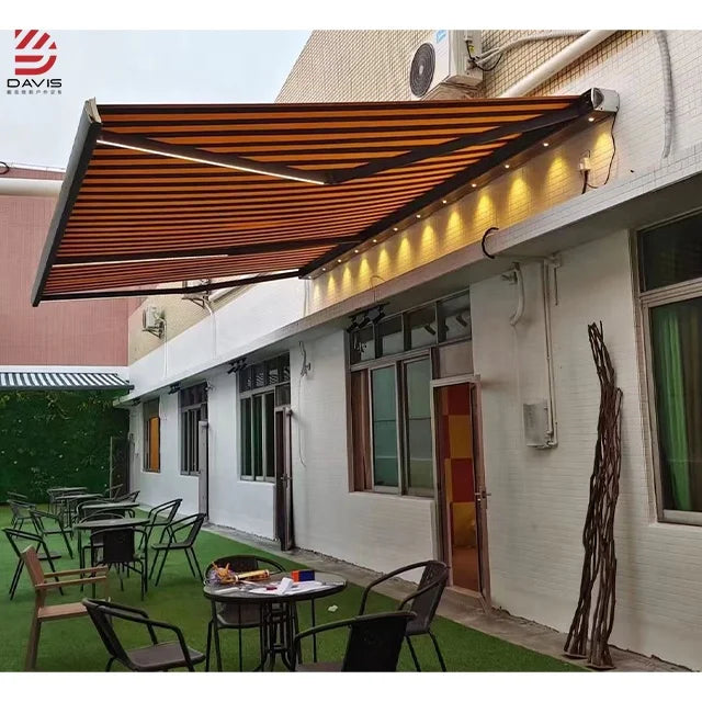 Outdoor Telescopic Sunshade Made of Aluminum Alloy Material With Waterproof and Customizable Logo Easily Assembled